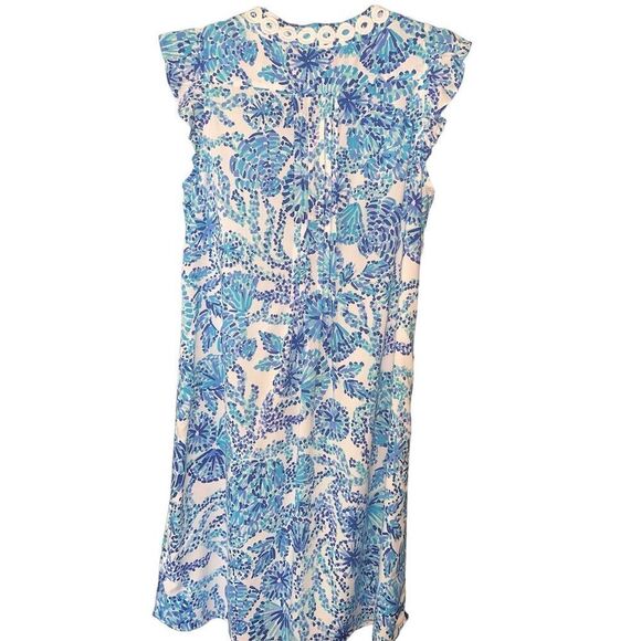 NWT Lilly Pulitzer Joan Tunic Dress in Turquoise Oasis Shell Me You Love Me XS - Picture 4 of 6